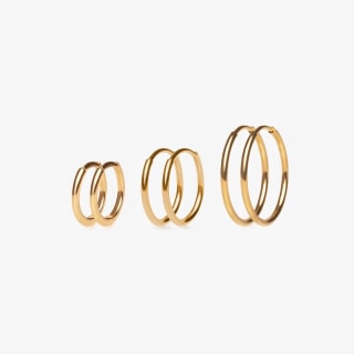 Studs Slim Hoops Bundle - Set of 3