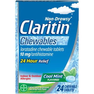 Claritin Allergy Medicine, Antihistamine, Cool Mint Chewable, 24 Ct. 2021 Product of the Year.