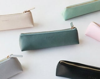 GratitudeNotebook Minimalist Leather Pencil Case