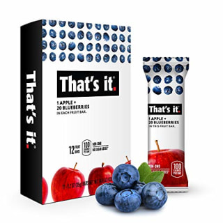That's it. Apples + Blueberry 100% Natural Fruit Bar, High Fiber Vegan, Gluten Free Healthy Snack, Paleo for Children & Adults, Non GMO No Added Sugar, No preservatives Energy Food (Pack of 12)