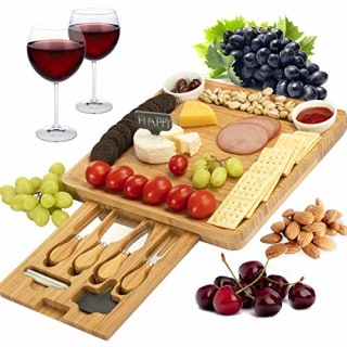 Bamboo Charcuterie Platter &amp; Knife Set