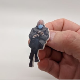 Bernie Pin. Bernie Sanders Meme Gifts 2021.