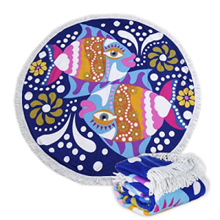 Large Round Picnic Mat Beach Towel. Best Affordable Beach Towels 2021.