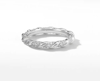 David Yurman DY Unity Wedding Band with Diamonds in Platinum