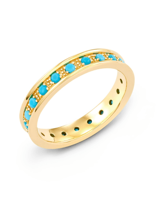 Kendra Scott Drew 14k Yellow Gold Band in Genuine Turquoise