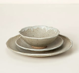 Uncommon Goods Handmade Wavy Speckled Dinnerware