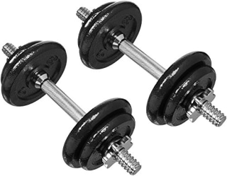 Amazon Basics Adjustable Barbell Lifting Dumbbells Weight Set