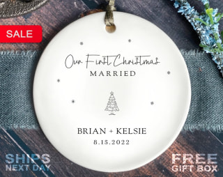 Keptsake First Christmas Married Ornament