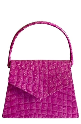 Anima Iris Mini Zaza Embossed Leather Top Handle Bag