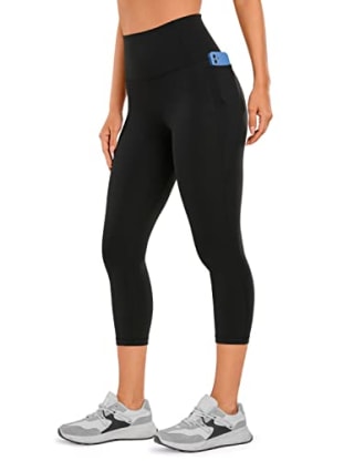 Crz Yoga Womens Butterluxe Workout Capri Leggings with Pockets