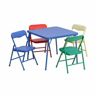 Flash Furniture Mindy Kids 5-Piece set Folding Square Table and Chairs Set 