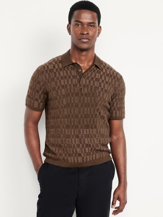 Short-sleeve Sweater Knit Polo