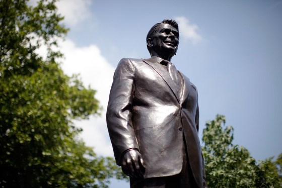 Image: A statue of former U.S. President Ronald Reagan is unveiled in the grounds of the American Embassy in London
