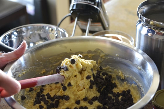 Image: Cropped Image Person Preparing Cake Batter