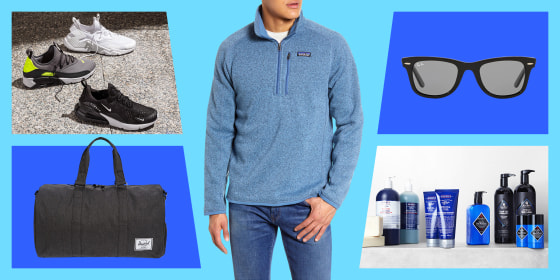 Sneakers, sunglasses, skincare products, man in sweater, and travel. Shop deals and discounts on men's clothing and shoes from Patagonia, Nike, Adidas and more.