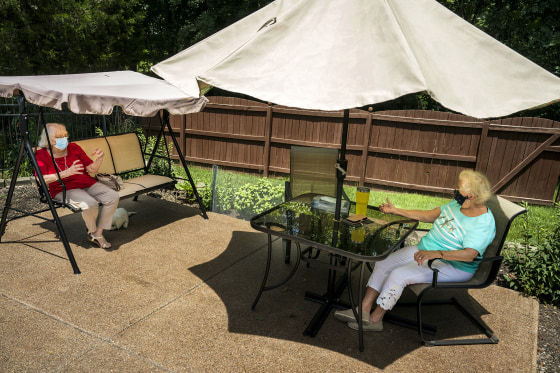 Image: Two senior women wearing face masks social distancing. The best party tents and canopies perfect for hosting outdoor gatherings in 2021. Shop the best gazebo tents, canopy tents and more.