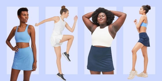 Illustration of two woman wearing different color skorts