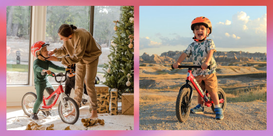 Two kids riding on bikes