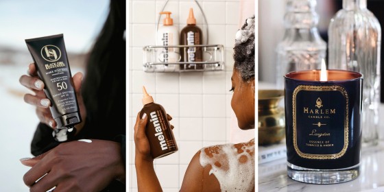 Melanin Haircare African Black Soap Reviving Shampoo, Harlem Candle Co. Speakeasy Luxury Candle and Black Girl Sunscreen Moisturizing Sunscreen Lotion SPF 30
