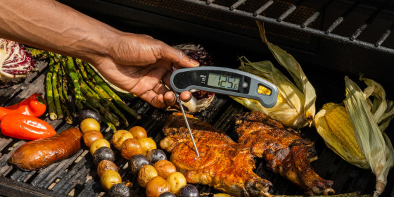 Cutting into your meat to tell if it’s done can dry it out. Instead, experts suggest using a meat thermometer to figure out when to pull it off the fire.