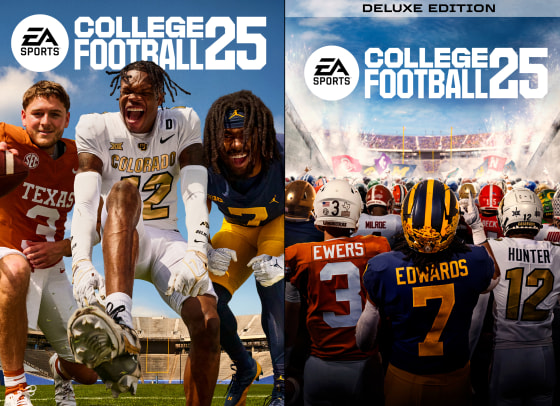 Donovan Edwards, Quinn Ewers & Travis Hunter star on the Standard and Deluxe Edition of College Football 25.
