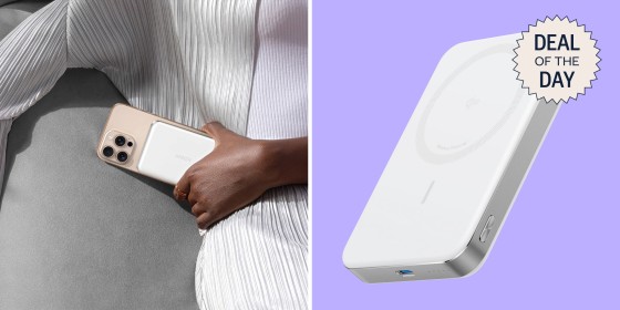 The Anker MagGo Power Bank is wireless — it attaches to the back of your iPhone using MagSafe.