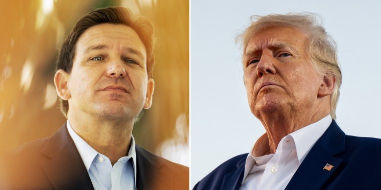 Florida Gov. Ron DeSantis and Former President Donald Trump. 