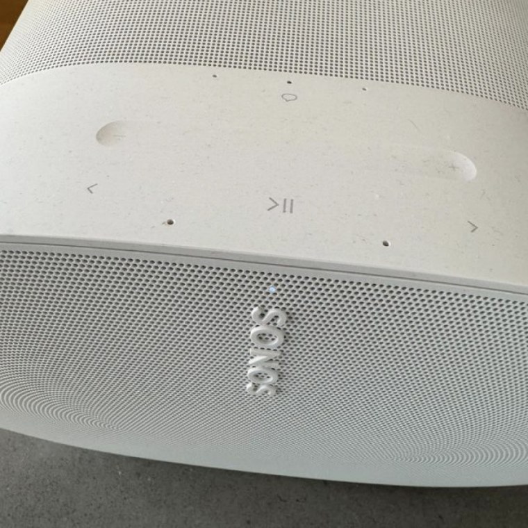 The top angle view of the Sonos Era 300 touch panel controls.