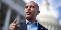 House Minority Leader Hakeem Jeffries on the House steps of the U.S. Capitol on Thursday.