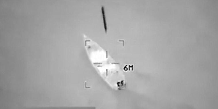 A video posted by Defense Secretary Pete Hegseth on X  reportedly shows U.S. military forces conducting a strike on a vessel in the Caribbean Sea on Oct. 23, 2025. 