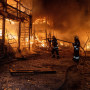 ukraine russian conflict firefighters blaze russian air attack